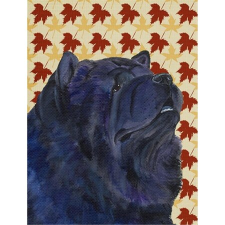 Carolines Treasures 40 x 40 in. Chow Chow Fall Leaves Portrait Flag Canvas House Size SS4355CHF